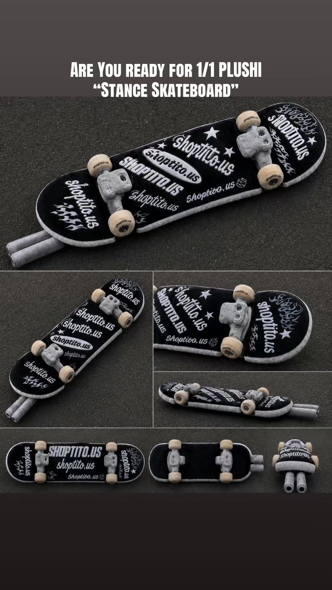 COMING SOON PLUSHI “STANCED SKATEBOARD”